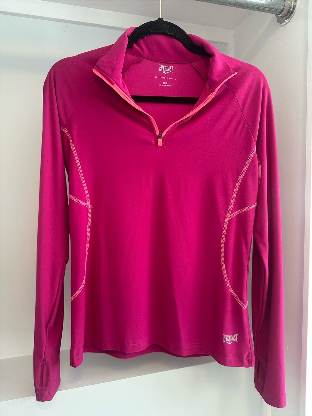 Everlast Bright Pink Quarter-Zip Athletic Pullover
